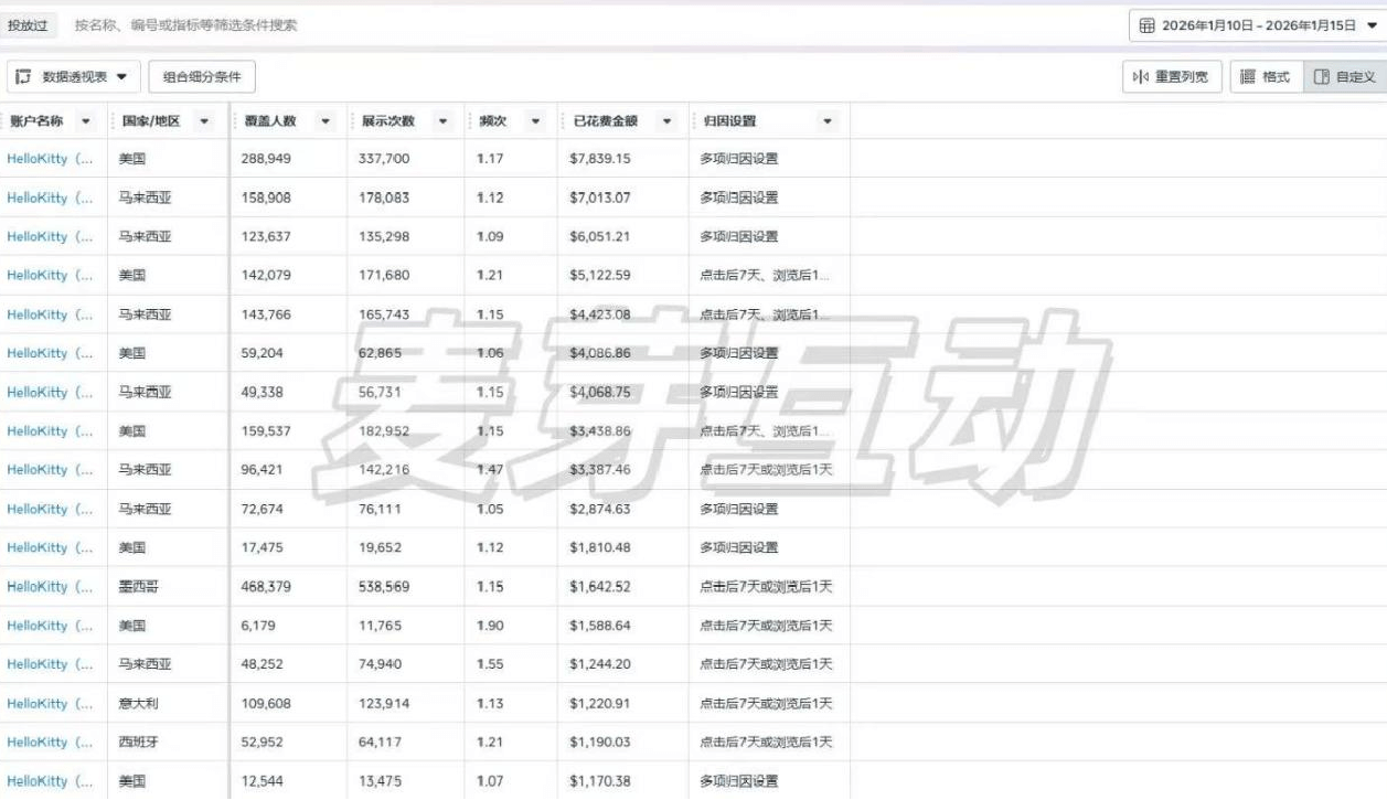 多国家多账户投放数据战报